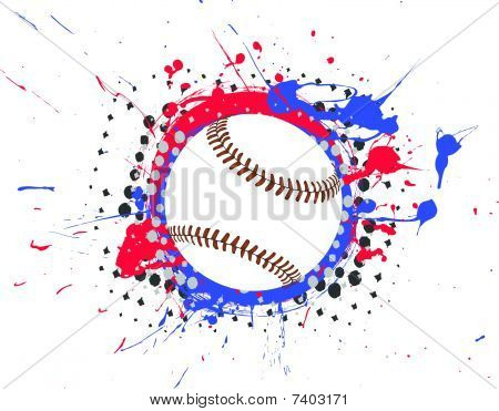 Vektor Baseball med Splatter