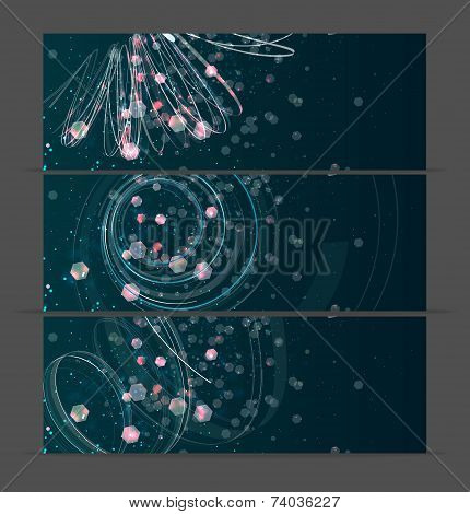 Set of wavy banners