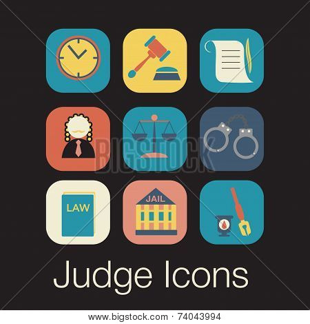 Law Judge Icon Set, Justice Sign