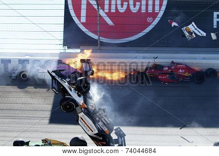 Las Vegas, NV - Oct 16, 2011:  Dan Wheldon, the 2011 Indianapolis 500 winner and one of the most popular drivers in open-wheel racing, died at Las Vegas Motor Speedway in a horrific multi car crash.