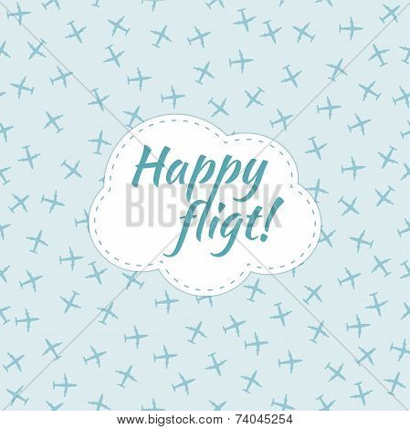Happy flight. Seamless planes pattern