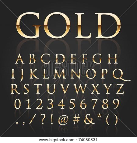 Vector Shiny Gold Letters
