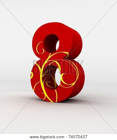 Red  Number 8