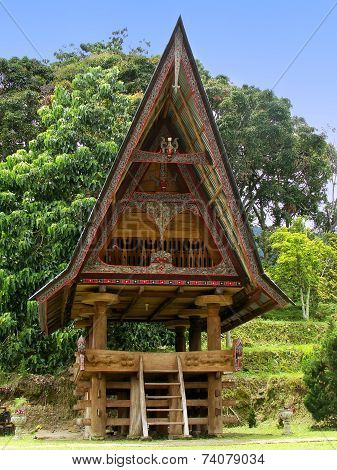 Traditional Batak House On Samosir Island, Sumatra, Indonesia