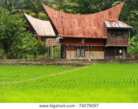 Traditional Batak House On Samosir Island, Sumatra, Indonesia