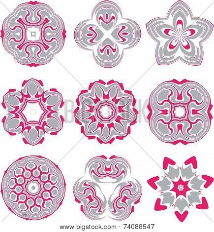 Beautiful Colorful Abstract Flower Elements