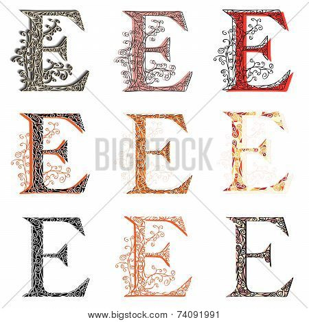 Various Combination Fishnet Letter E.