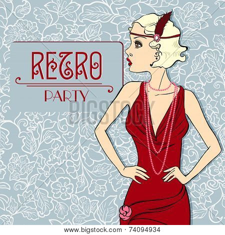 The Vector invitation on retro Party.
