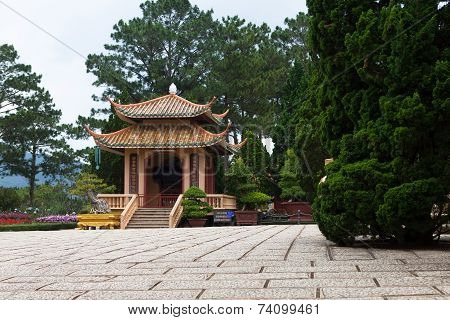 Pagoda In Monastery. Dalat. Vietnam.