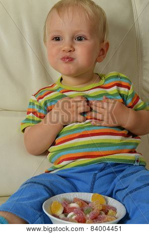 Boy Eating Sweets