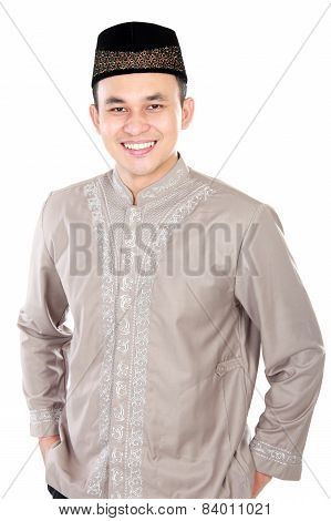Handsome Young Man Wearing Muslim Dress