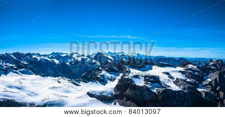 Panorama View Of Swiss Alps