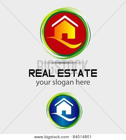 House home logo, round icon