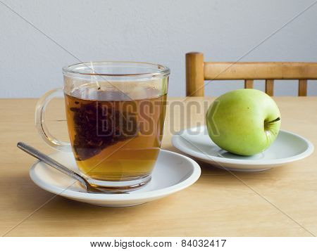Cup Or Tea With Teabag And Apple