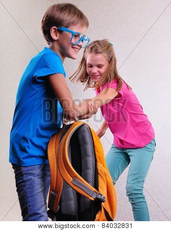 Playful Brother And Sisiter Having Fun