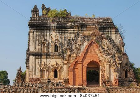 Burmese Pagoda  In Inwa, Myanmar