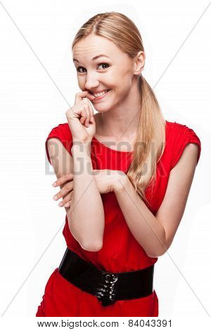 Beautiful Girl Smiles Sweetly