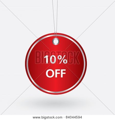 red oval discount 10 percent off
