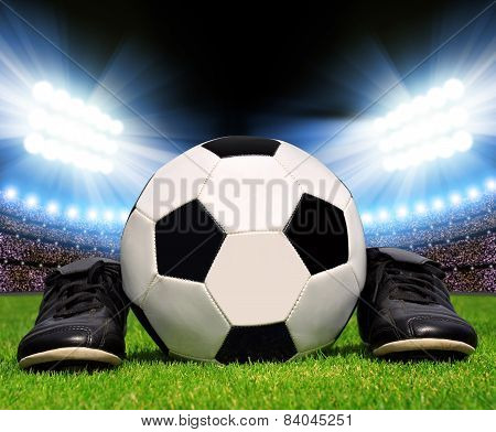 Soccer ball and shoes