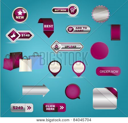 Vector business buttons mega-pack.
