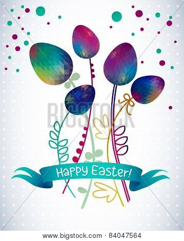 Eastern Eggs. Vector Illustration. Vector  Pattern With Colorful Eggs
