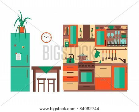 Kitchen with furniture