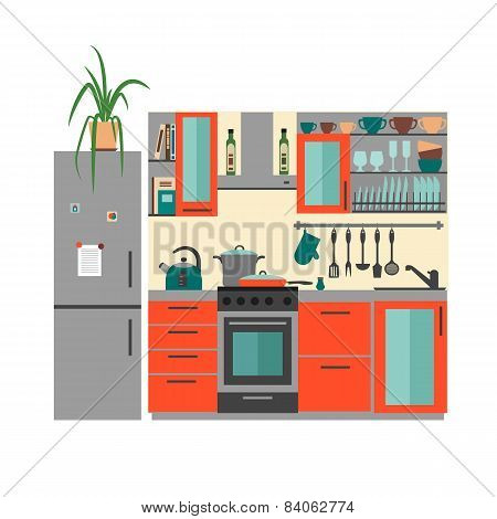 Kitchen with furniture