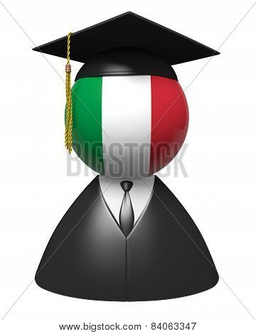 Italy college graduate concept for schools and academic education