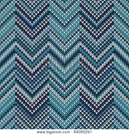 Chevron Knitted Pattern. Seamless Sweater Design