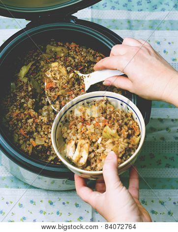 Buckwheat With Vegetables And Chicken
