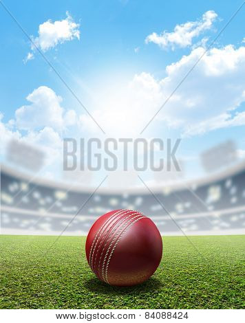 Cricket Stadium And Ball