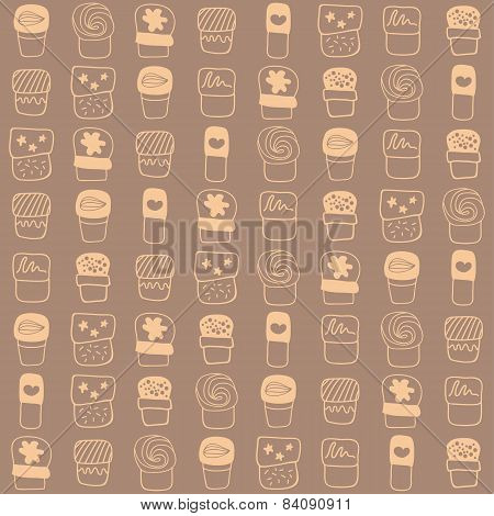 Background with sweets for wrapping paper.