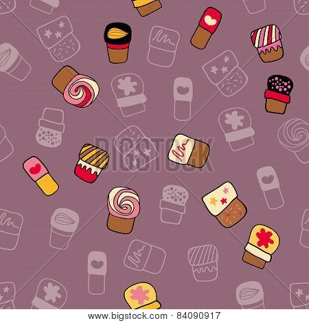 Background With Sweets For Wrapping Paper.