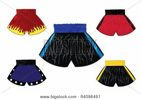 Illustration of boxing shorts set