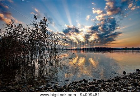 Sunset At Lake Chiemsee In Germany