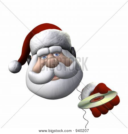 Santa słuchawki - na białym tle