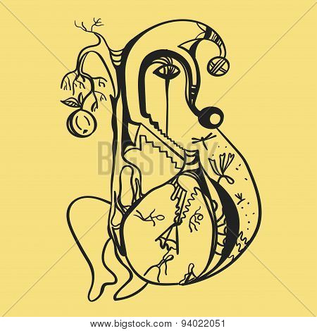 Piero abstract vector illustration