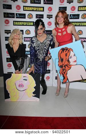 LOS ANGELES - JUN 4:  Courtney Stodden, Sham Ibrahim, Maitland Ward at the Celebrity Selfies Art Show by Sham Ibrahim at the Sweet! Hollywood on June 4, 2015 in Los Angeles, CA