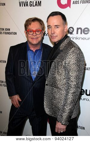 LOS ANGELES - MAR 3:  Elton John, David Furnish at the Elton John AIDS Foundation's Oscar Viewing Party at the West Hollywood Park on March 3, 2014 in West Hollywood, CA