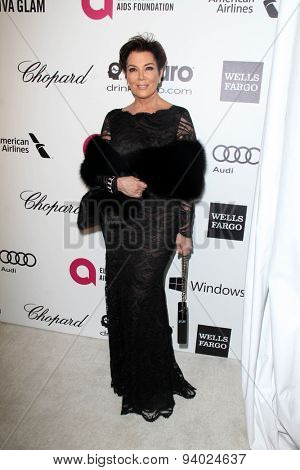 LOS ANGELES - MAR 3:  Kris Jenner at the Elton John AIDS Foundation's Oscar Viewing Party at the West Hollywood Park on March 3, 2014 in West Hollywood, CA