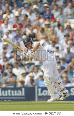 LONDON, ENGLAND - August 22 2013: Ryan Harris bowling during day two of the 5th Investec Ashes cricket match between England and Australia played at The Kia Oval Cricket Ground