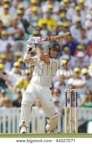 LONDON, ENGLAND - August 22 2013: Ryan Harris bowling during day two of the 5th Investec Ashes cricket match between England and Australia played at The Kia Oval Cricket Ground