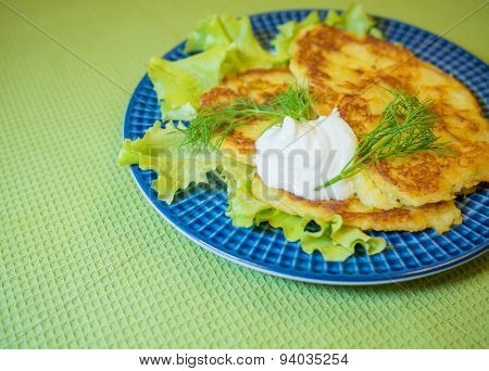 Potato Pankakes With Cream Frache