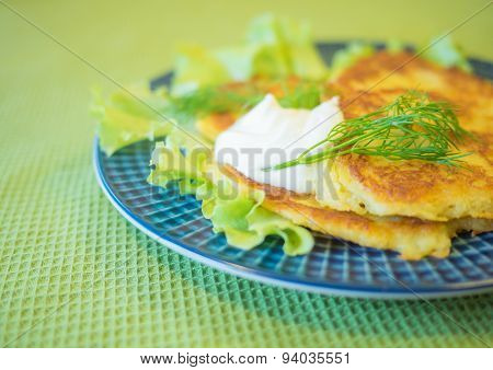 Potato Pancakes With Cream Frache