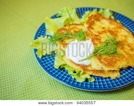 Potato Pancakes With Cream Frache