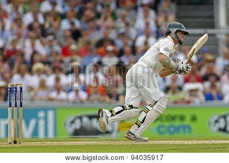 MANCHESTER, ENGLAND - August 01 2013: Chris Rogers during day one of  the Investec Ashes 3rd test match at Old Trafford Cricket Ground, on August 01, 2013 in London, England.