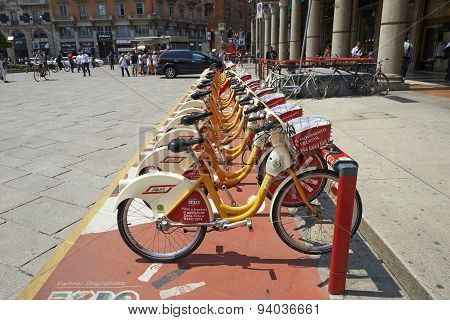 Row Of City Bikes