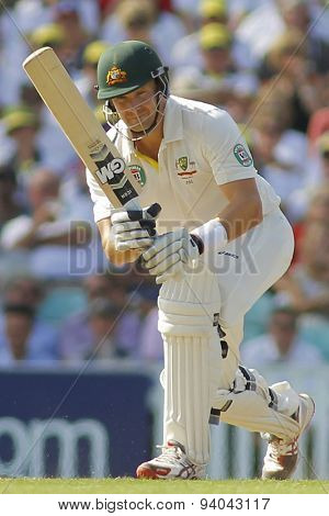 LONDON, ENGLAND - August 21 2013: Shane Watson during day one of the 5th Investec Ashes cricket match between England and Australia played at The Kia Oval Cricket Ground on August 21, 2013