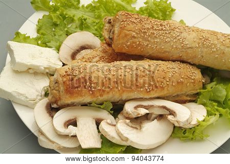 Borek with mushrooms
