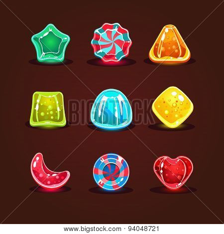 Set of Bright Cartoon Candies